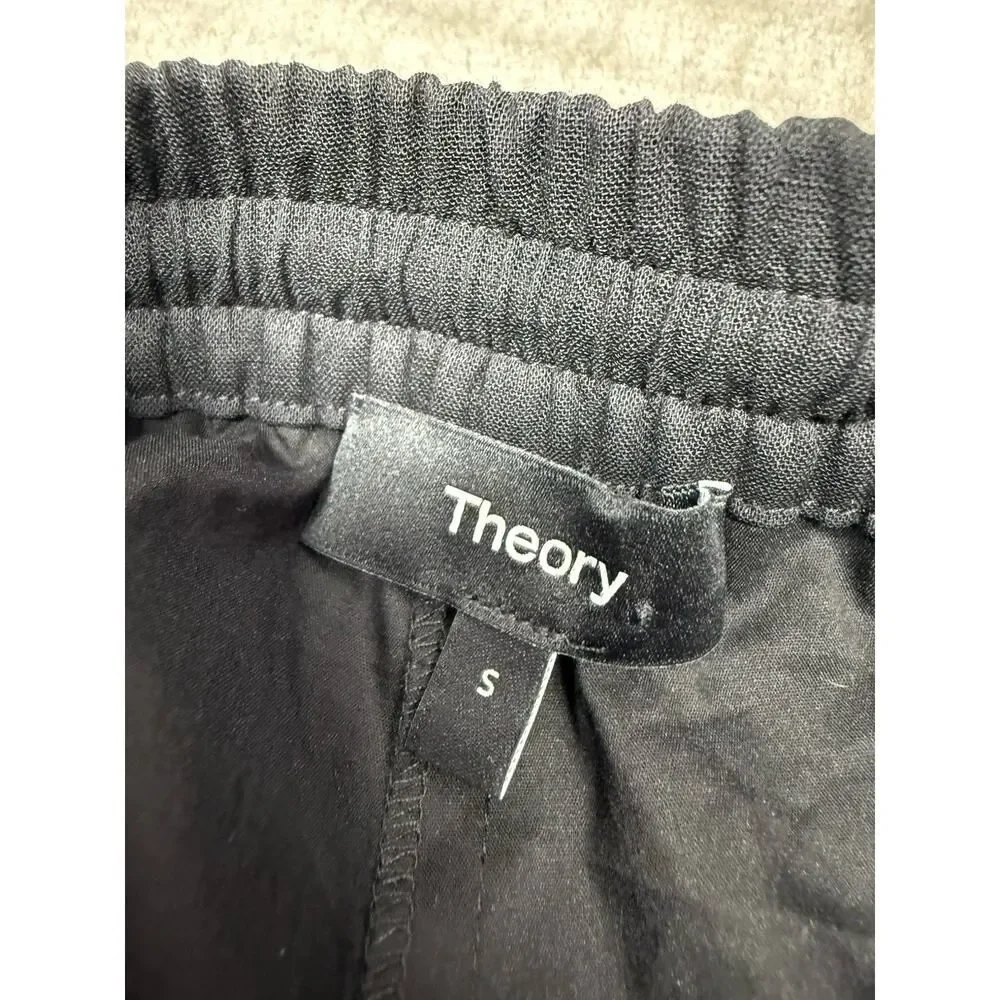 Theory Black Wool Blend Tailored Pants Trousers Relaxed Fit Small